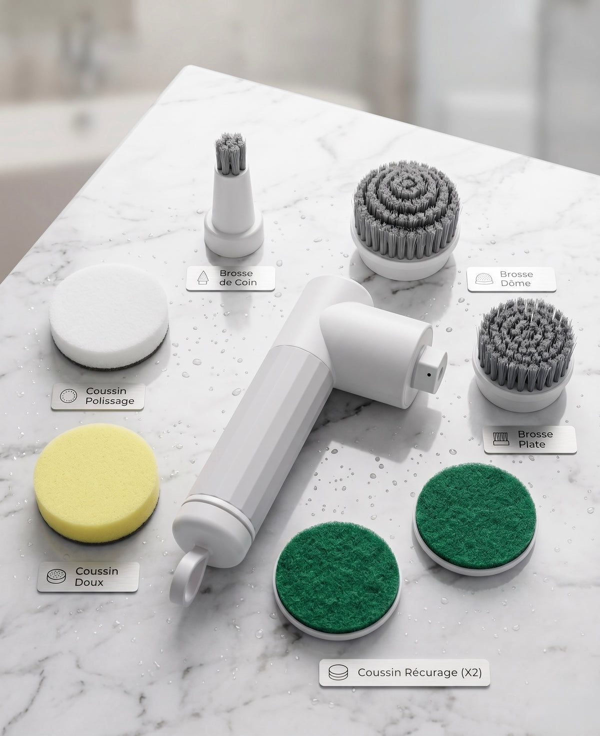 Brosse électrique rotative multifonction 6 en 1
